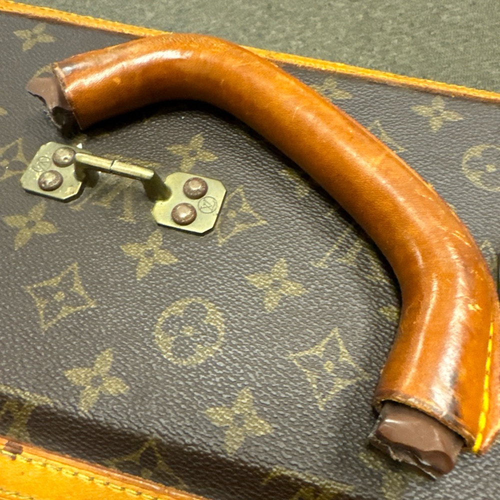 Louis Vuitton Paris Vintage Monogram Coated Leather Trim Soft Side Suitcase - Picture 12 of 14